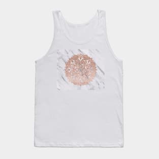 Glittering rose gold marble mandala Tank Top